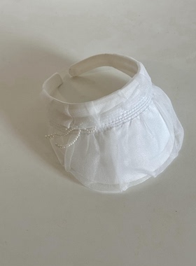 灰色白色遮阳帽防晒帽小众网纱