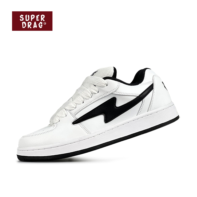 超拽SUPERDRAG 闪电面包鞋复古加绒保暖低帮板鞋男女百搭休闲鞋子