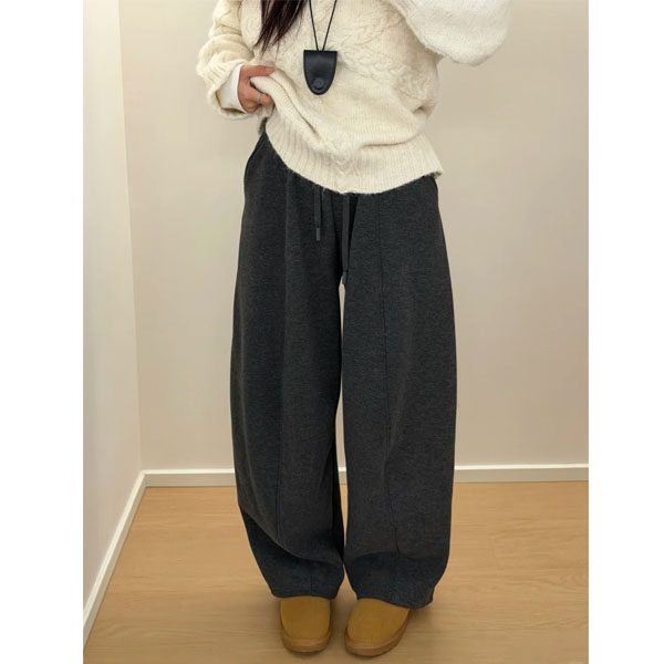 梨型身材弯刀阔腿裤女秋冬新款大码胖mm宽松显瘦慵懒风休闲加绒裤,淘宝优惠券,粉丝福利购,淘宝优惠卷