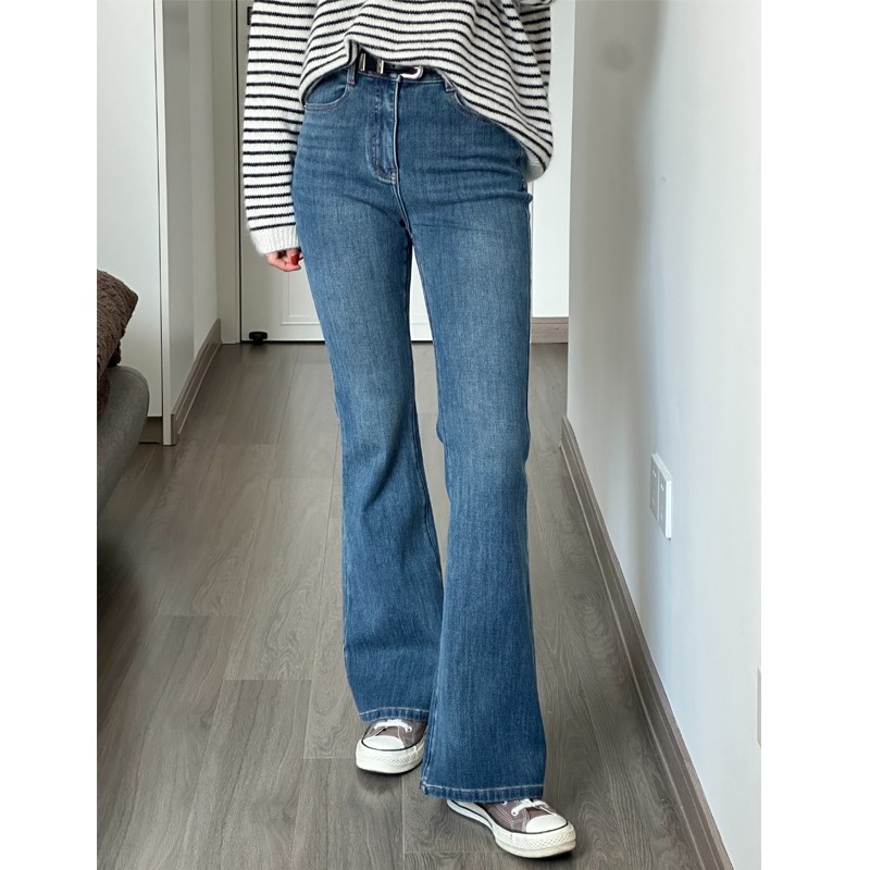 复古微喇牛仔裤女春季新款胖mm梨形身材高腰显瘦弹力喇叭马蹄裤子,淘宝优惠券,粉丝福利购,淘宝优惠卷