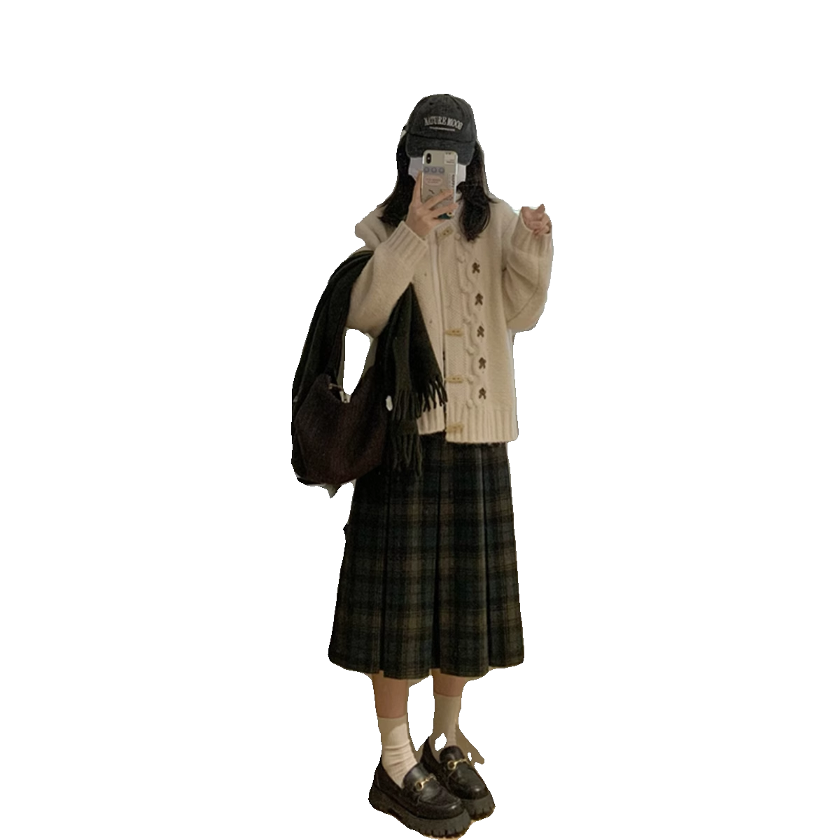 复古毛呢格子裙春秋新款胖妹妹mm梨形身材高腰显瘦遮胯百褶半身裙,淘宝优惠券,粉丝福利购,淘宝优惠卷