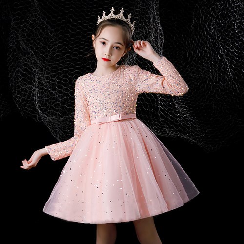 儿童礼服公主裙毕业六一演出服女童钢琴花童主持人蓬蓬纱裙中大童 - 图2