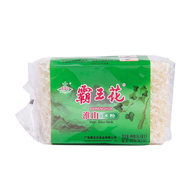 广东河源霸王花淮山米粉正品客家汤蒸炒粉干排粉细粉米丝400g*2包 - 图1