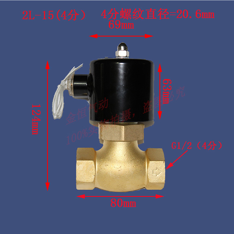 全铜线圈耐高温蒸汽电磁阀2L15 20 25 32 40 50 4 6分1寸半US220V - 图0