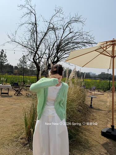 2026春季新款韩版宽松百搭休闲长袖针织开衫女时尚纯色V领上衣潮 - 图3