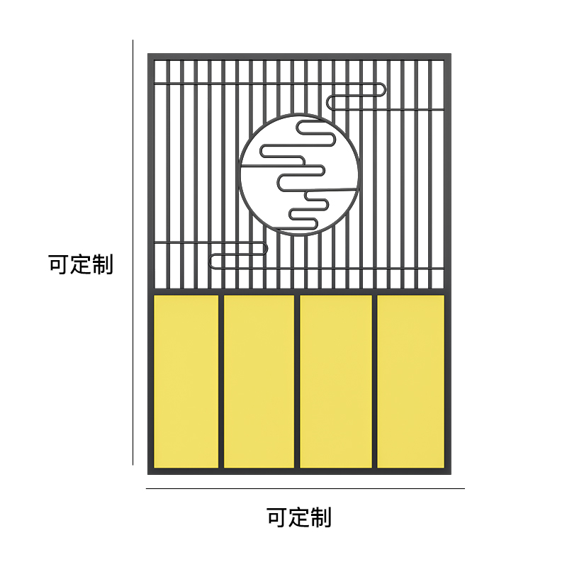 现代风餐厅饭店卡座火锅店酒吧隔断围栏包间屏风格栅装饰镂空定i.