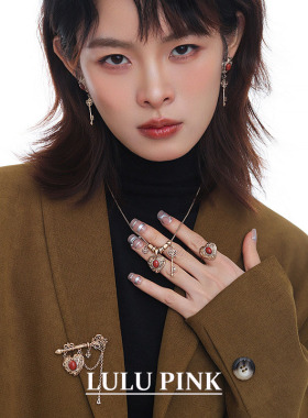 法式小众设计ins古典爱芯锁项链复古高级感耳环耳饰甜酷风毛衣链