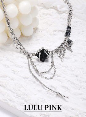 美式小众设计ins中性风高级感项链国潮冷淡风粗链情侣男女锁骨链