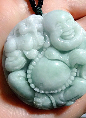 翡翠貔貅佛挂件项链弥勒佛吊坠