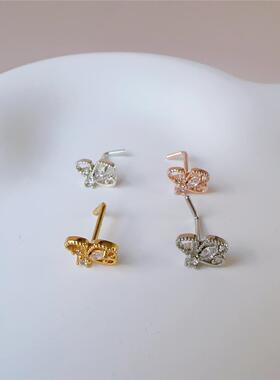 欧美蝴蝶鼻钉鼻环夹简约缠绕穿鼻孔女厂家穿刺饰品