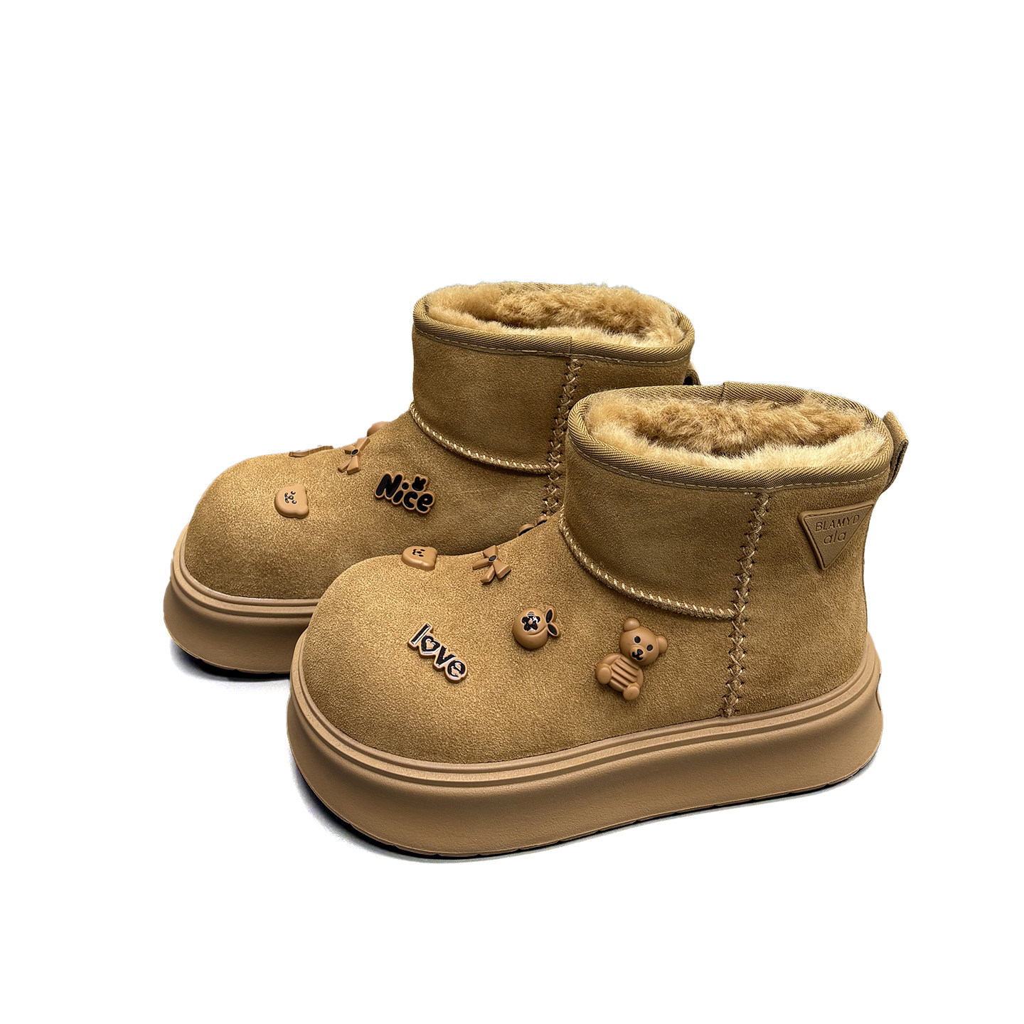 真皮羊毛雪地靴女2025冬季新款圆头厚底加厚保暖防滑牛皮休闲棉靴,淘宝优惠券,粉丝福利购,淘宝优惠卷