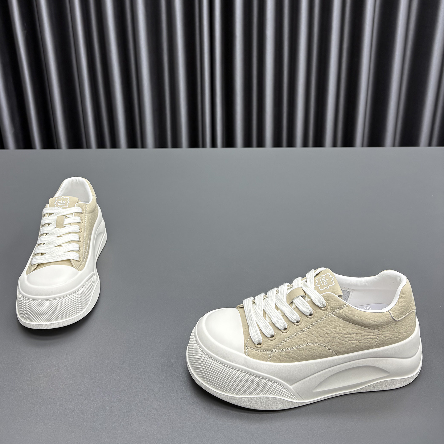 真皮小白鞋女2026春季新款圆头松糕厚底系带防滑牛皮休闲运动板鞋,淘宝优惠券,粉丝福利购,淘宝优惠卷