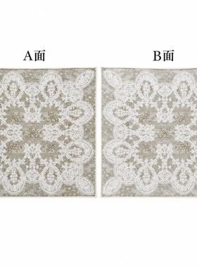 竺熹KR242月影蕾丝奶咖花语方巾