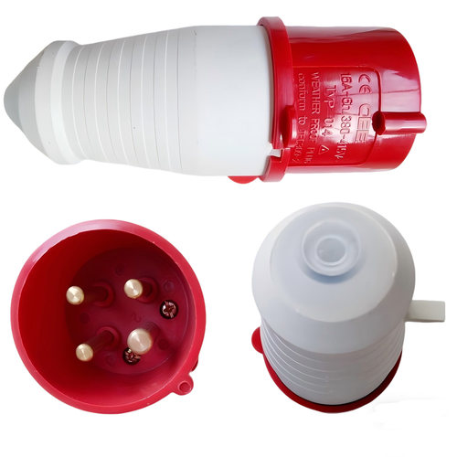 CEE32A4孔工业插头16A-6H/380V检修电源箱插座TYP114 公母一套 - 图0