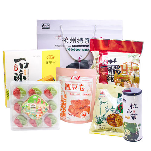 浙江杭州特产礼盒杭白菊西湖藕粉土特产送人礼物糕点心零食伴手礼 - 图3
