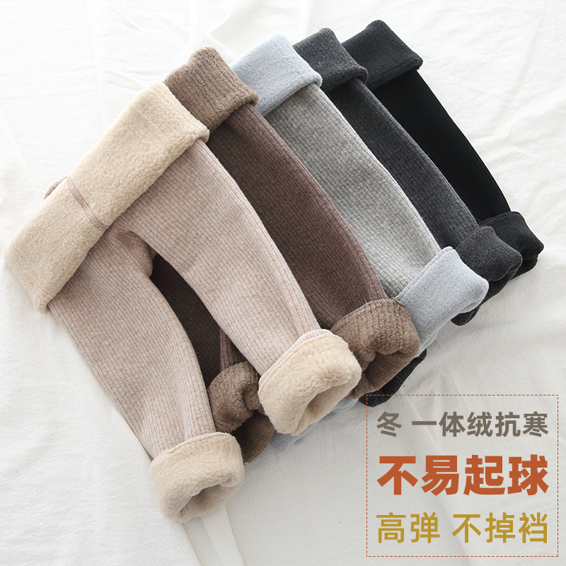 女童加绒打底裤秋冬儿童打底裤宝宝保暖裤子加厚外穿连裤袜一体绒