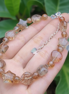 一物一图天然黑金超七手链男女双轮满顺发骨干超级七发晶单圈手串