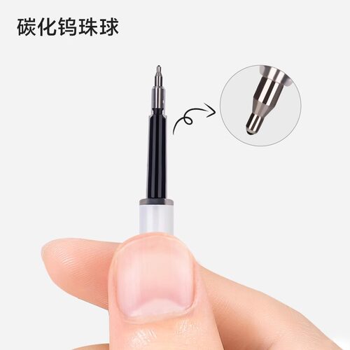 得力纽赛按动中性笔芯st臻顺滑葫芦头水笔芯黑0.5子弹头按压式针管头大容量速干写字签字笔替换笔心适配NS559 - 图0