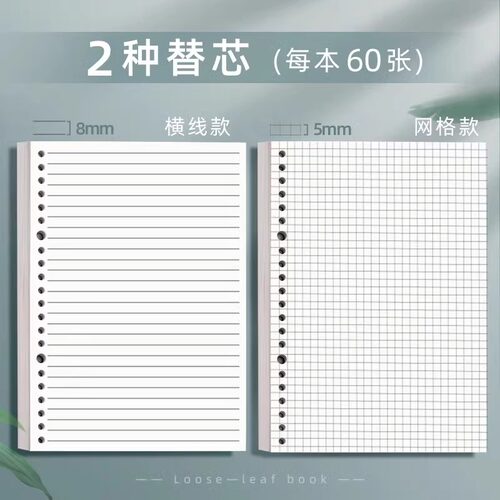 得力A5活页本笔记本子记录本简约不硌手可拆卸考研横线本替芯厚活页纸学生用B5活页夹a4线圈错题本子初高中生 - 图3