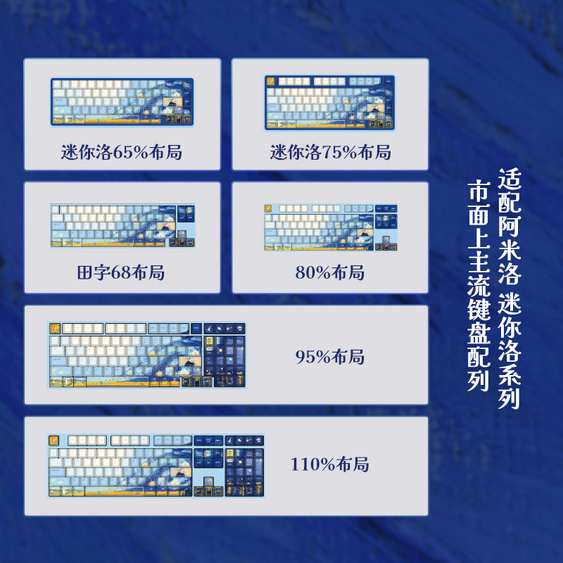 【键帽】varmilo阿米洛梵高键帽 热升华PBT 机械键盘办公游戏通用 - 图1