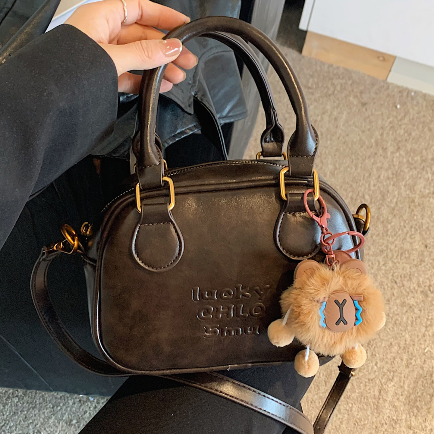 小众复古保龄球包女包2026新款时尚百搭手提单肩小方包迷你斜挎包,淘宝优惠券,粉丝福利购,淘宝优惠卷