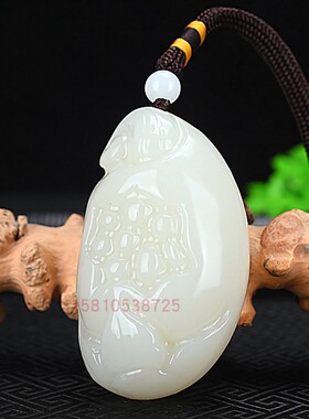 天然和田玉白玉籽料石榴把玩件