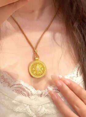 金店同款满钻八宝罗盘时来运转吊坠毛衣链转运珠仿金久不掉色