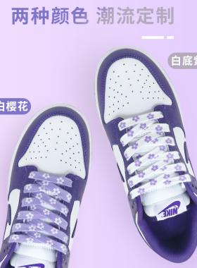 适配DUNKLOW白紫色定制鞋带