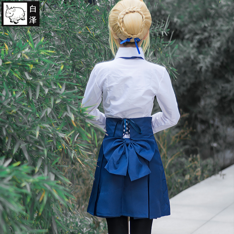 白泽Saber吾王cosplay服装全套Fate亚瑟王便服日常服动漫女装制服 - 图3