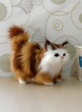 仿真猫咪仿真动物套四套五猫家居装饰品猫咪模型跨境产品