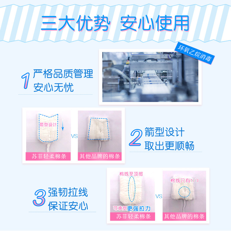 苏菲尤妮佳卫生棉条25支指入姨妈棒 苏菲海外卫生棉条