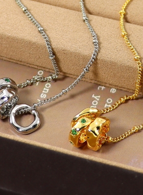 轻奢高级感三环可拆卸项链叠戴女