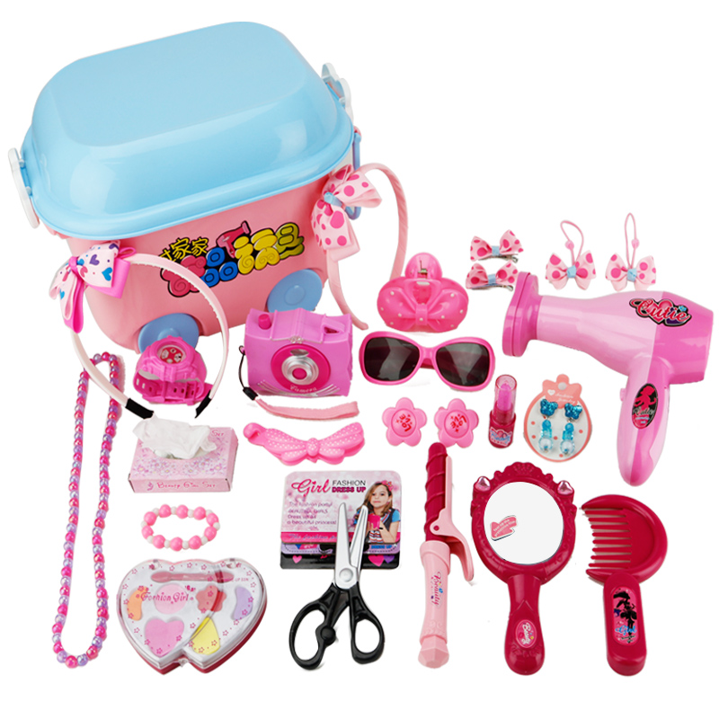 仿真儿童化妆品美发盒玩具套装小女孩女童公主