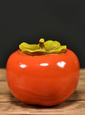 实木柿柿如意柿子摆件新中式客厅家居饰品礼物乔迁新居高档送礼品