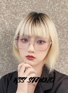 墨镜连体方形复古风黄色太阳眼镜