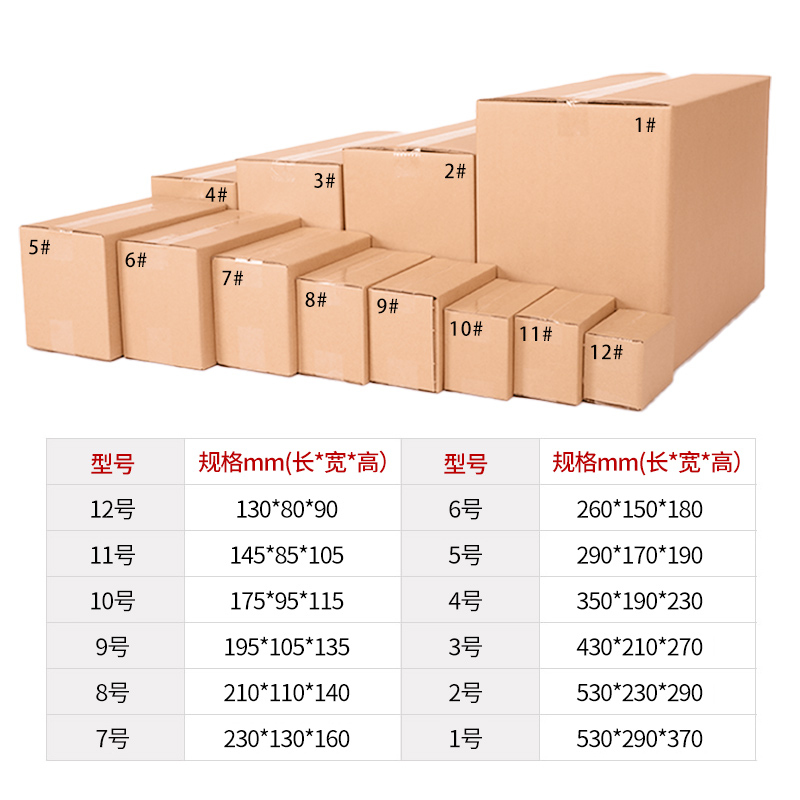 广州纸箱收纳盒批发1-12号快递包装飞机盒打包盒搬家箱子定做包邮 - 图3