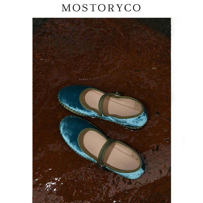 Mostoryco|重磅真丝丝绒单鞋女25秋复古玛丽珍奶奶鞋适圆头平底鞋,淘宝优惠券,粉丝福利购,淘宝优惠卷