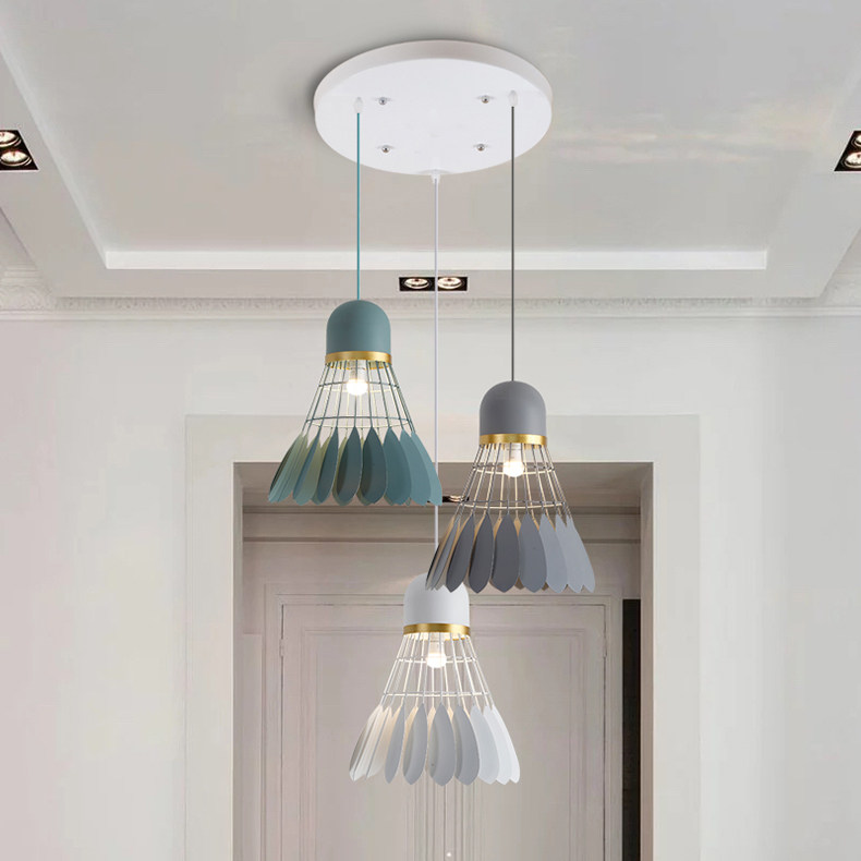 北欧餐厅设计吊灯创意造型马卡龙羽毛球体育馆装饰吧台卧室床头灯,淘宝优惠券,粉丝福利购,淘宝优惠卷