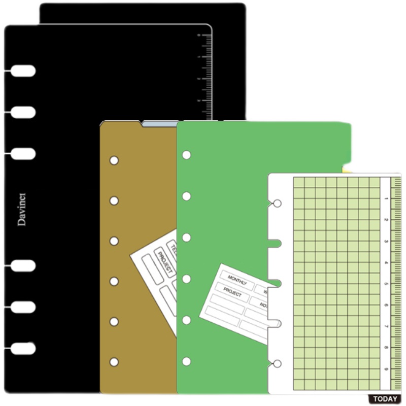日本DAVINCI达芬奇手账配件索引页收纳袋垫板尺子A6圣书M6/M5 - 图0