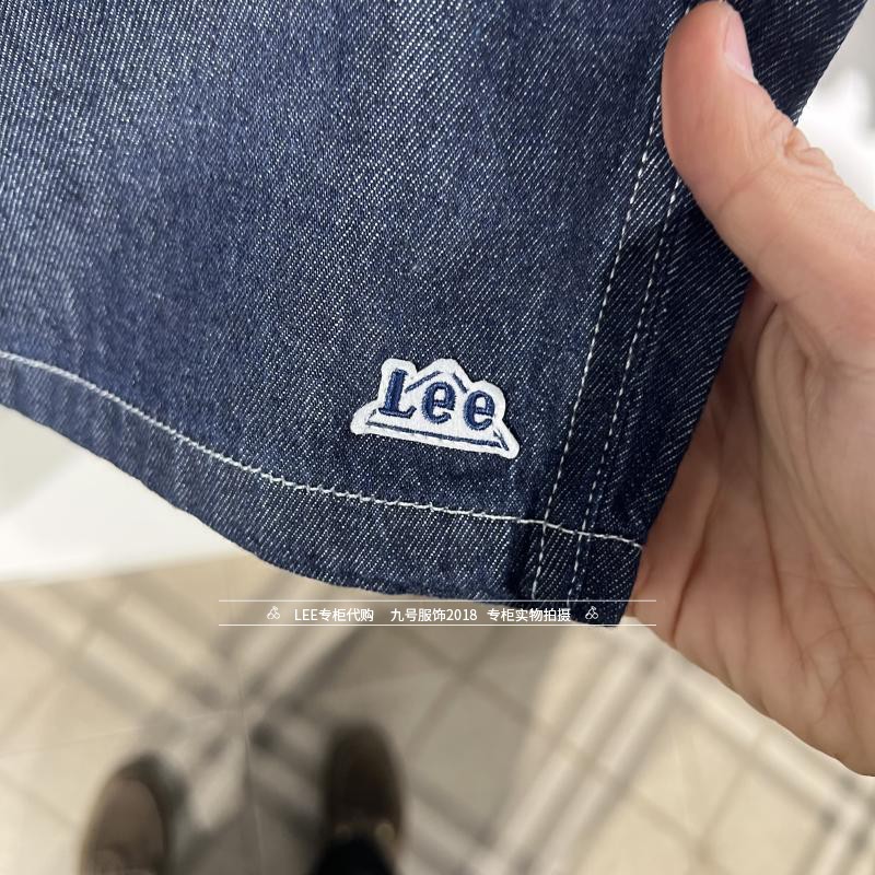Lee正品 2025款男士绣标原色牛仔休闲短裤LMB251908206035-898L00 - 图1
