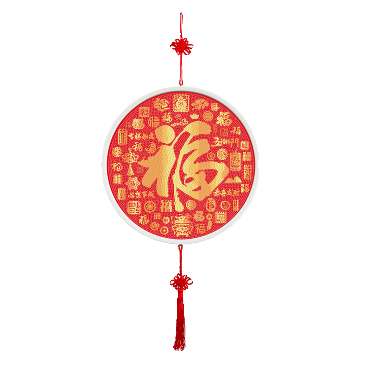 带框百福图福字钻石画2025新款圆形客厅水晶点贴画砖5D贴钻十字绣,淘宝优惠券,粉丝福利购,淘宝优惠卷