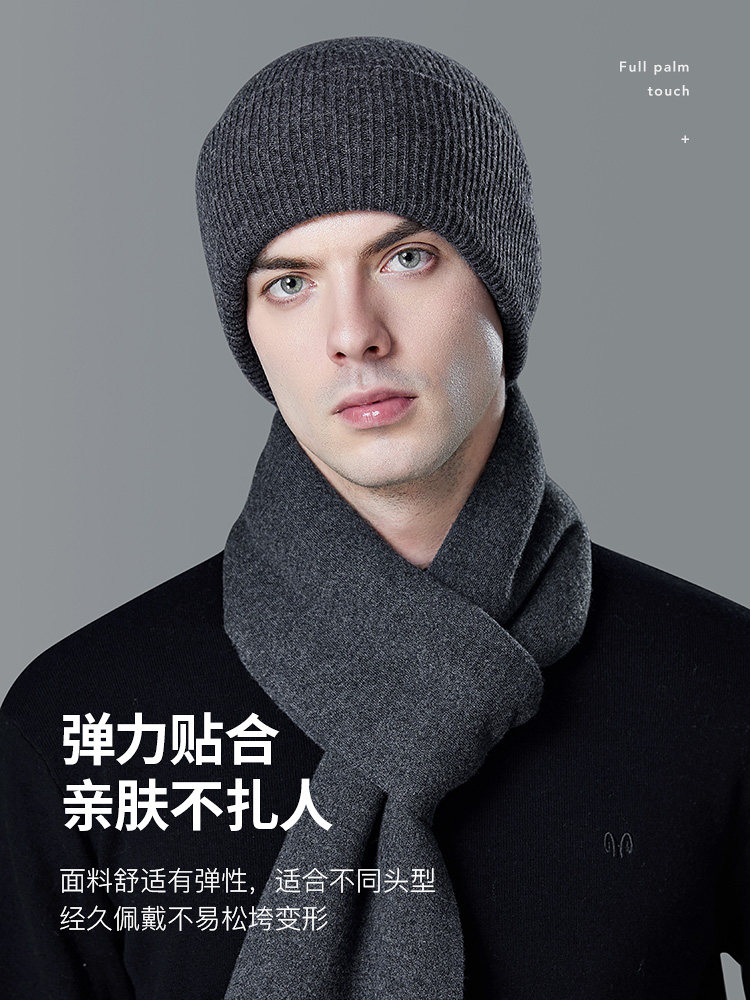 恒源祥羊毛毛线帽子男士冬季保暖加厚防寒大头围骑行护耳针织冷帽,淘宝优惠券,粉丝福利购,淘宝优惠卷