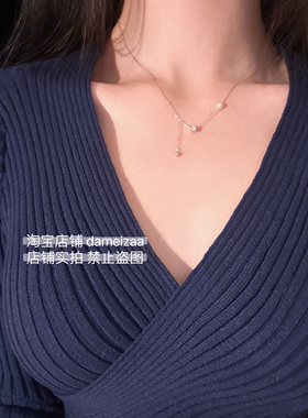 强力推荐 s925mini精致人造珍珠小蛮腰锁骨项链