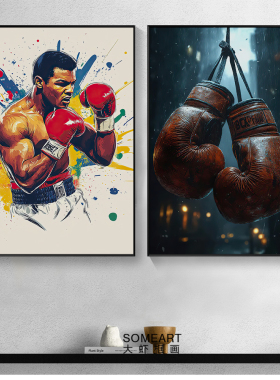 世界拳王迈克泰森海报 拳击馆格斗搏击励志MMA运动墙贴壁纸装饰画