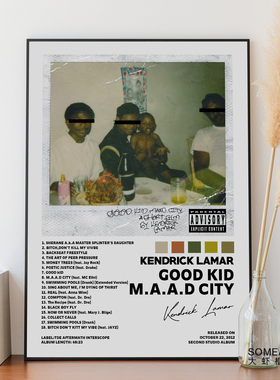 Kendrick Lamar专辑封面装饰画有框说唱饶舌欧美明星音乐人挂画