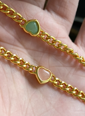 DSTYLE欧美小众彩色天然石项链女