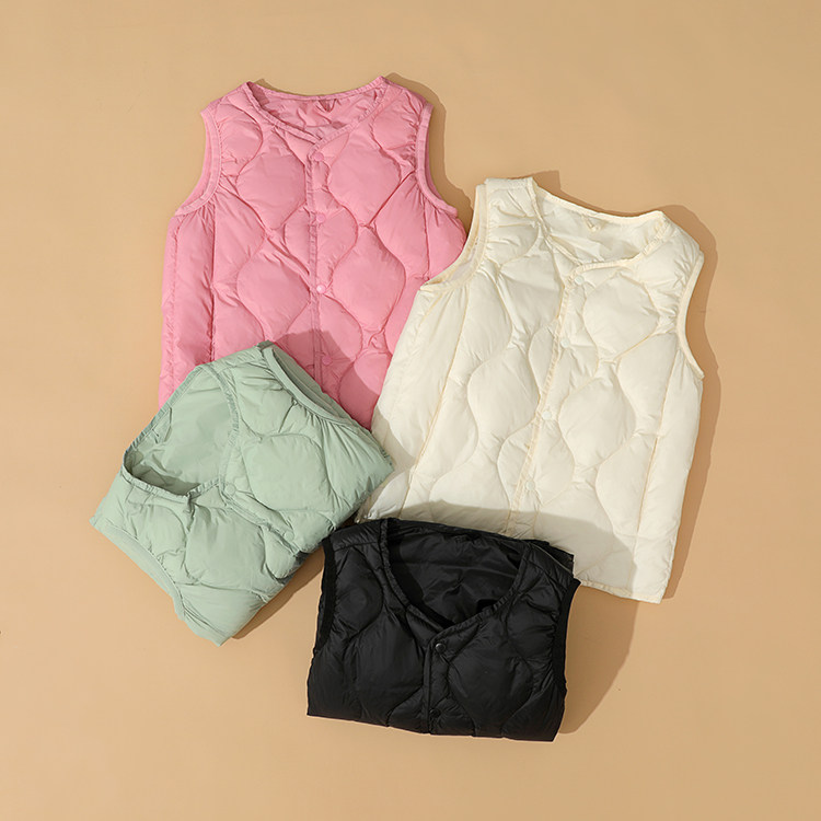 优款轻薄羽绒马甲男女菱形格V领内搭背心韩版短款儿童无袖内胆冬,淘宝优惠券,粉丝福利购,淘宝优惠卷