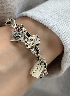 复古做旧六角星手链女夏季新款ins风小众设计情侣手链百搭配饰