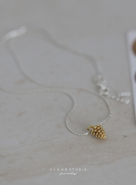 纯银小众设计松果冬日项链