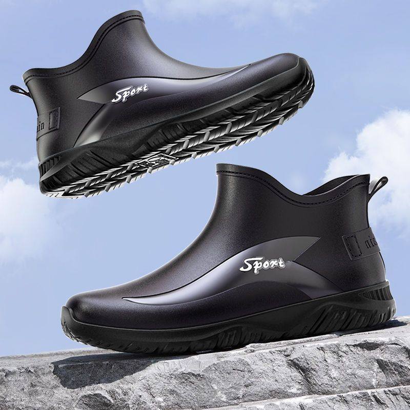 时尚钓鱼工作雨鞋男士短筒防水休闲雨靴外穿厨房防滑胶鞋厚底水鞋,淘宝优惠券,粉丝福利购,淘宝优惠卷